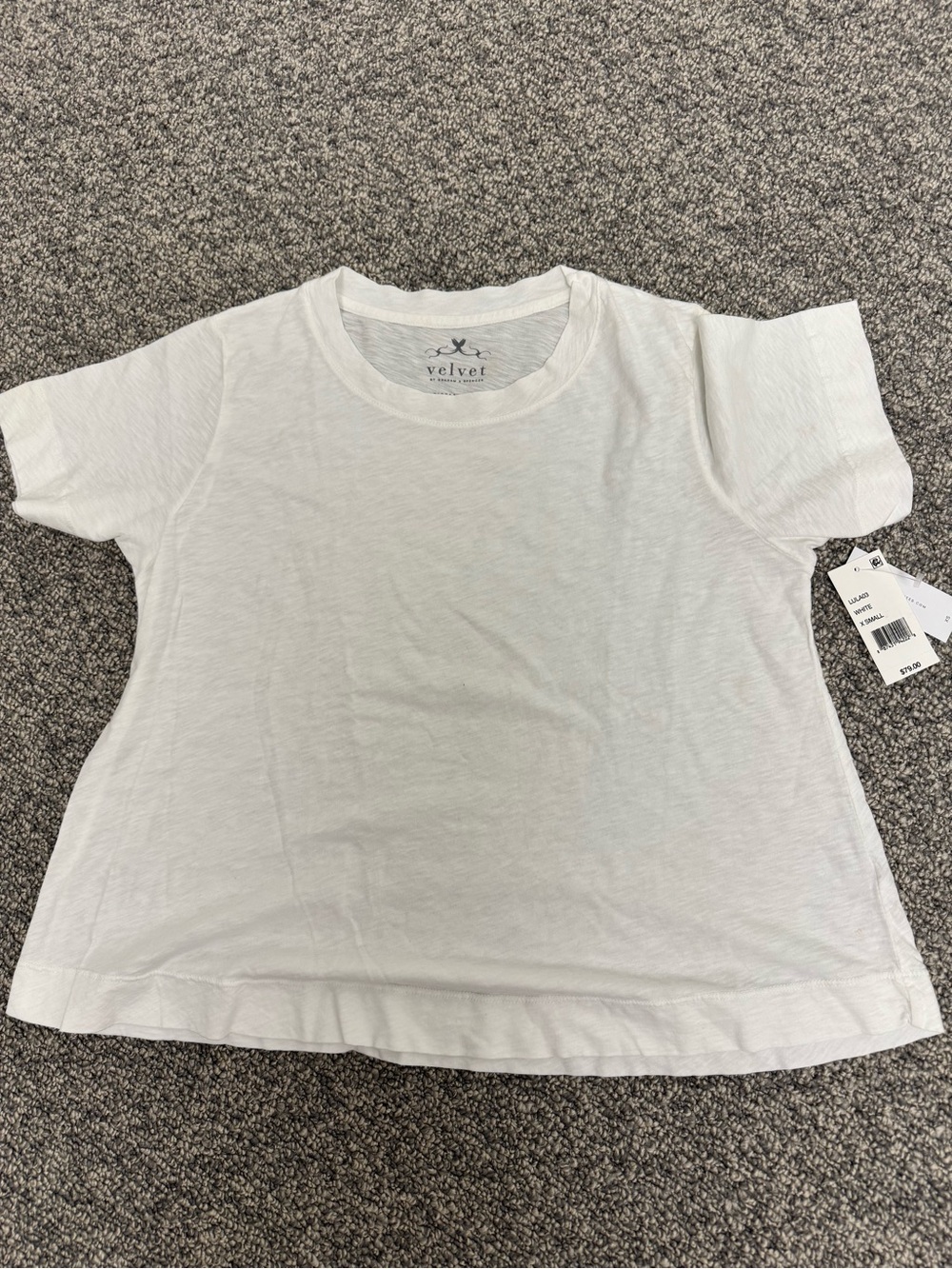 Velvet by Graham & Spencer White Short Sleeve Crewneck Tee